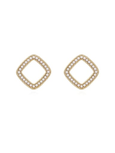 Copper Cubic Zirconia Geometric Minimalist Stud Trend Korean Fashion Earring