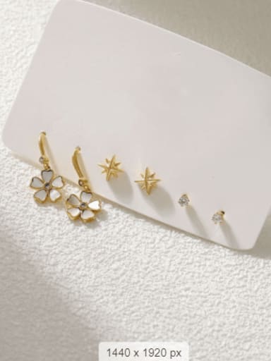 Brass Shell Star Minimalist Stud Earring