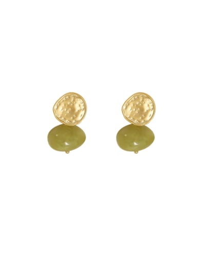 Brass Resin Geometric Minimalist Drop Earring