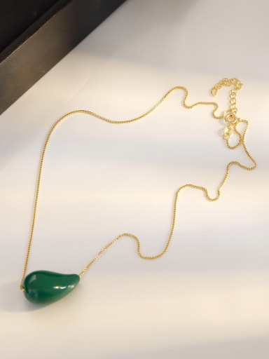 Brass Enamel Water Drop Minimalist Necklace