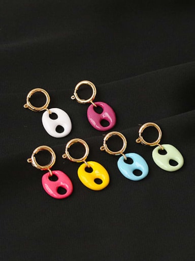 custom Brass Enamel Geometric Minimalist Drop Earring