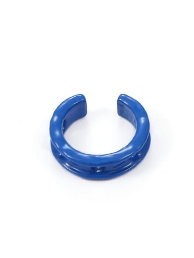 Blue drop oil Zinc Alloy Enamel Geometric Minimalist Band Ring