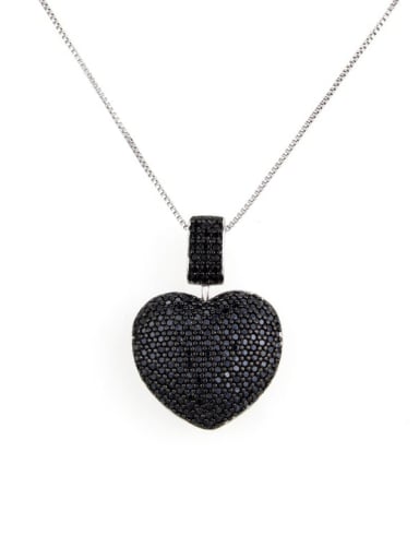 Brass Rhinestone Heart Dainty   Pendant Necklace