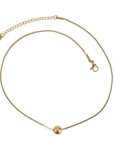 Brass Bead Round Minimalist Necklace