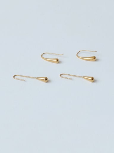 Brass Water Drop Minimalist Hook Earring