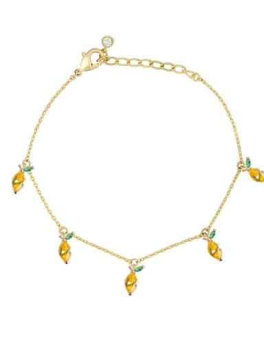 Brass Cubic Zirconia Multi Color Friut Cute Bracelet