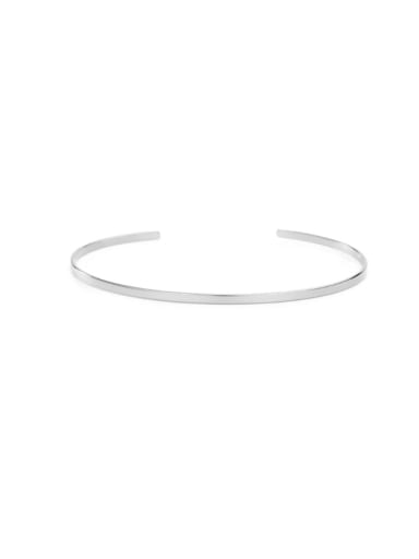Steel color Stainless steel Geometric Minimalist Bracelet