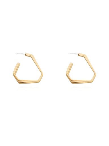 Copper Smooth  Triangle Minimalist Stud Trend Korean Fashion Earring