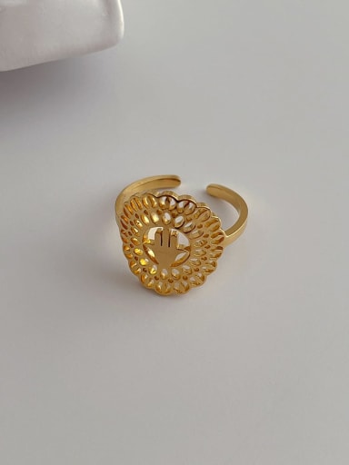 P325 Gold Stainless steel Hollow Geometric Minimalist Band Ring