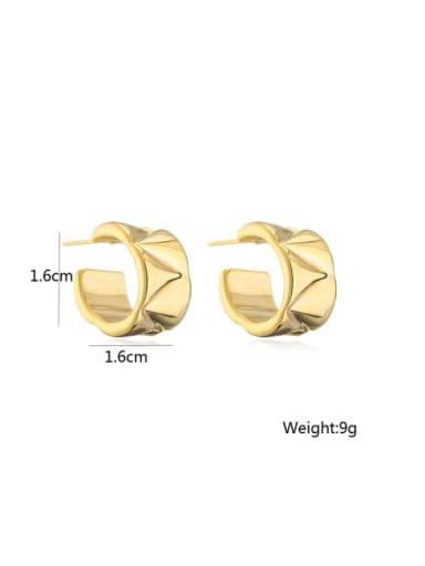 41785 Brass Geometric Vintage Stud Earring