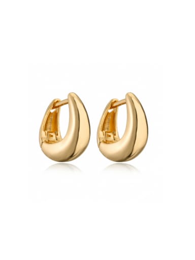 43596 Brass Geometric Minimalist Huggie Earring
