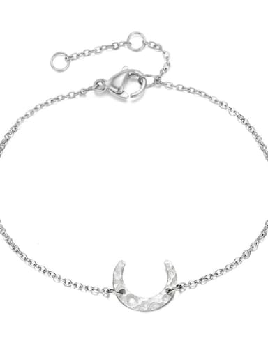 Stainless steel Moon Minimalist Link Bracelet