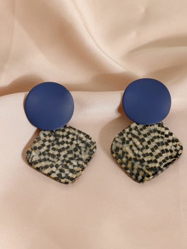 Brass Cellulose Acetate Round Vintage Drop Earring