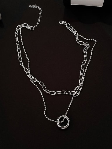 Zinc Alloy White Locket Classic Link Necklace