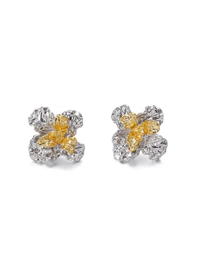(Delivery needs to wait) Ear pin payment Brass Cubic Zirconia Flower Hip Hop Clip Earring