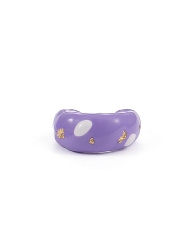 Purple (single) 1.4cm*0.6cm Brass Enamel Geometric Minimalist Stud Earring
