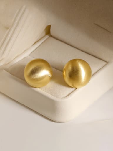 Brass Round Minimalist Stud Earring