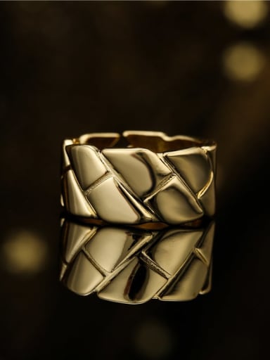 Brass Smooth Geometric Vintage Band Ring