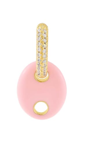 Pink (single-(Only One)) Brass Rhinestone Enamel Geometric Cute Single Earring(Only One)