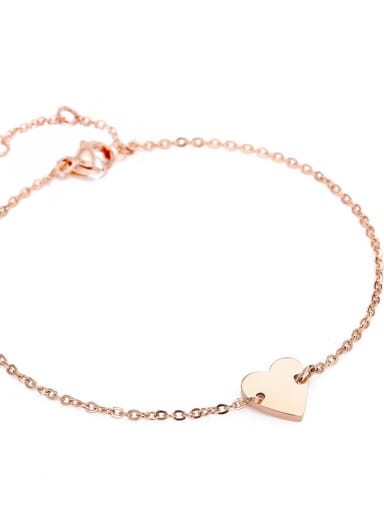 rose gold Stainless steel Heart Minimalist Bracelet