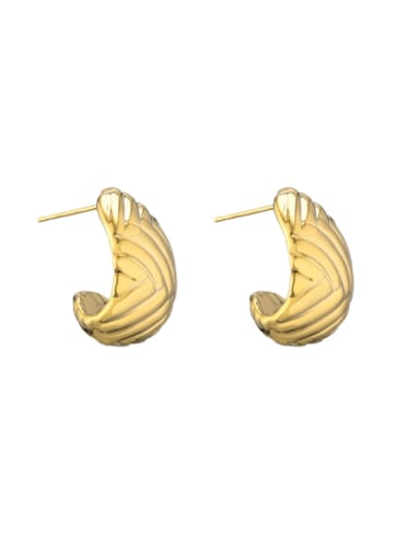41767 Brass Geometric Vintage Stud Earring