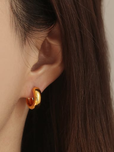 Brass Round Minimalist Huggie Earring(ONLY ONE PCS)