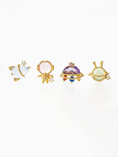 Brass Opal Irregular Cute Stud Earring
