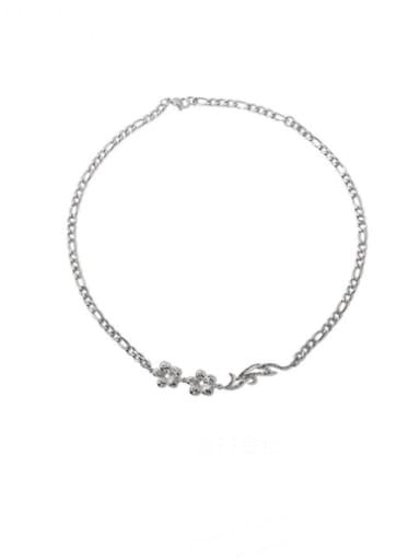 Titanium Steel  Hollow Flower Vintage Necklace