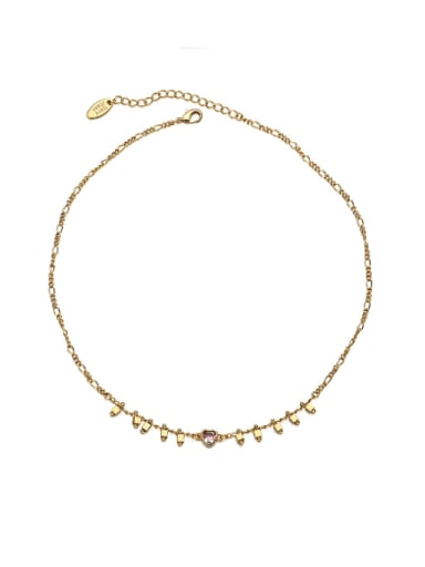 necklace Brass Cubic Zirconia Heart Hip Hop Necklace