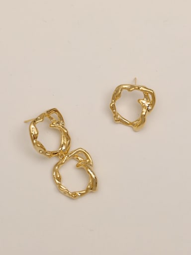 Brass Hollow Geometric Vintage Drop Trend Korean Fashion Earring