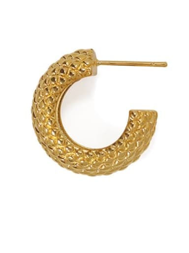 Brass Geometric Vintage Hoop Earring