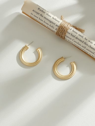 Copper C-shaped geometric minimalist study Trend Korean Fashion Earring