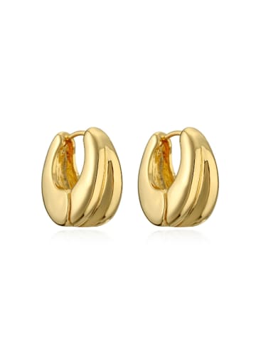 43760 Brass Geometric Minimalist Huggie Earring