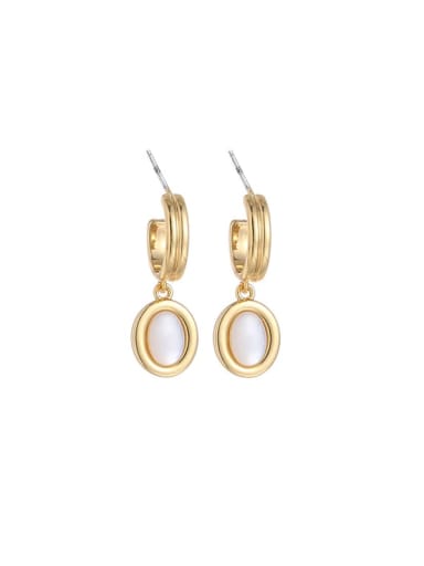 Shell earrings Brass Natural Stone Geometric Vintage Drop Earring