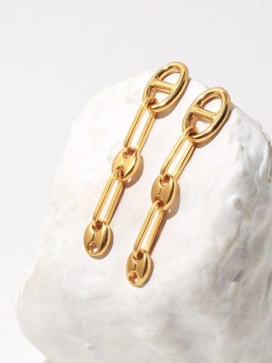 custom Brass Hollow Geometric Minimalist Drop Earring