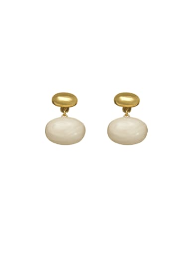 Brass Enamel Geometric Minimalist Drop Earring