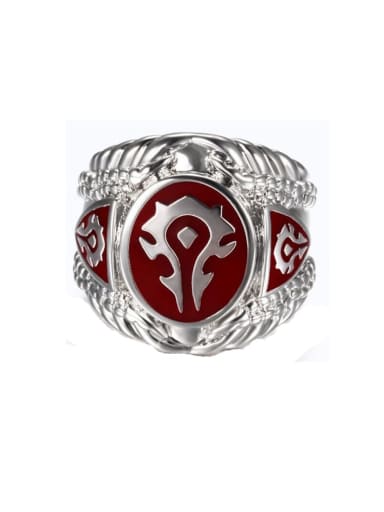 custom Stainless steel Vintage Warcraft logo Band Ring