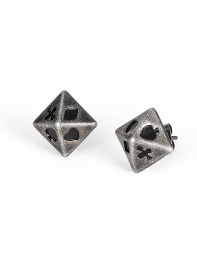 Ancient Titanium Steel Enamel Geometric Vintage Stud Earring