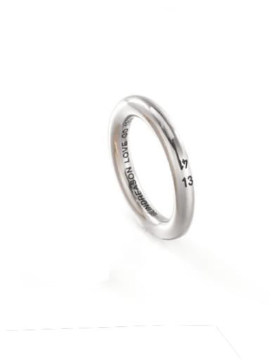 Steel color (size 7) Titanium Steel Round Minimalist Band Ring