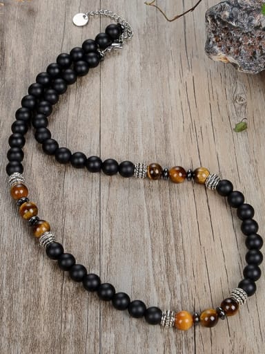 1 Stainless steel Natural Stone Bohemia Beaded Necklace