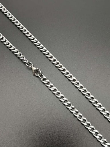 Steel color Chain:5mm*70cm Titanium Steel Enamel Irregular Vintage Necklace For Men