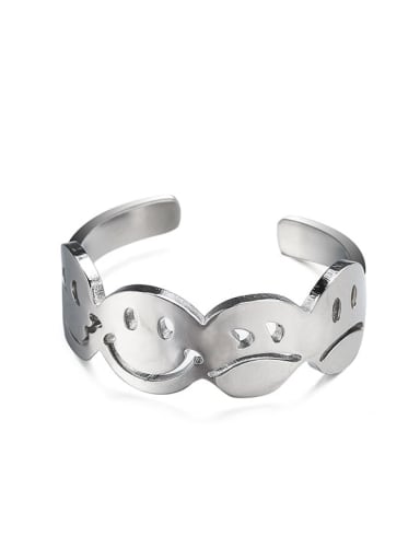 Titanium Steel Smiley Minimalist Band Ring