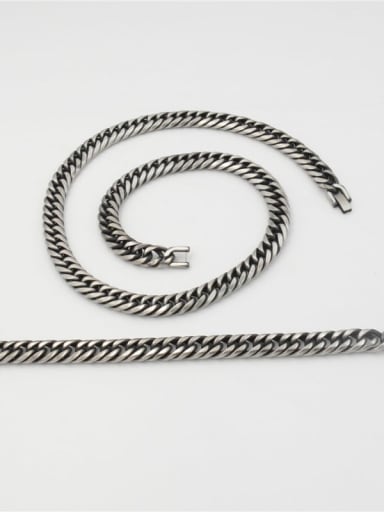 Titanium Steel Hollow Geometric Chain Vintage Link Bracelet