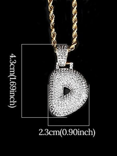 D 24In 61cm twist chain t20i04 t20a02 Brass Cubic Zirconia Message Hip Hop Necklace