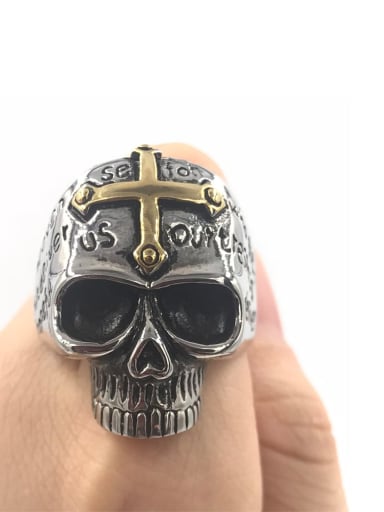 Titanium Skull Vintage Band Ring