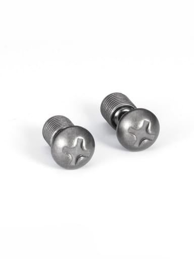 ancient silver screws Titanium Steel Irregular Vintage Stud Earring