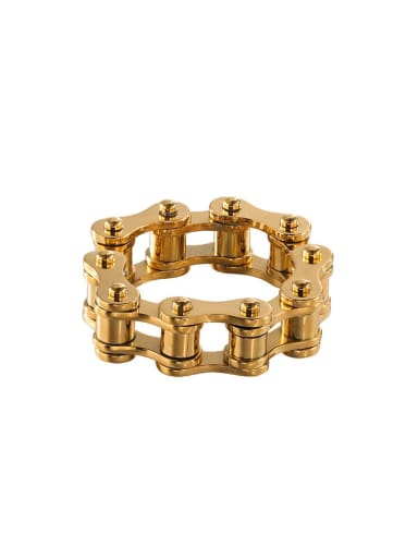 golden Titanium Steel Irregular Vintage Band Ring