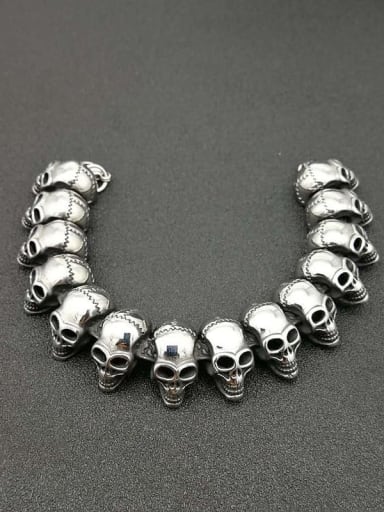 Titanium Steel Skull Hip Hop Bracelet For Men