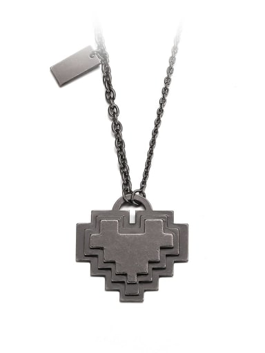Ancient Titanium Steel Heart Minimalist Necklace