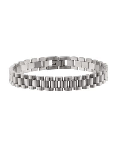 Steel color Titanium Steel Geometric Minimalist Link Bracelet